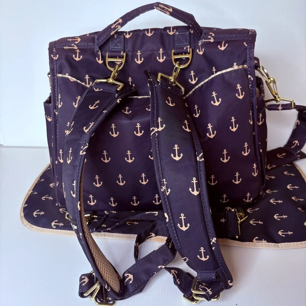 Ju-Ju-Be Legacy Nautical Collection B.F.F. Convertible Diaper Bag Navy Blue